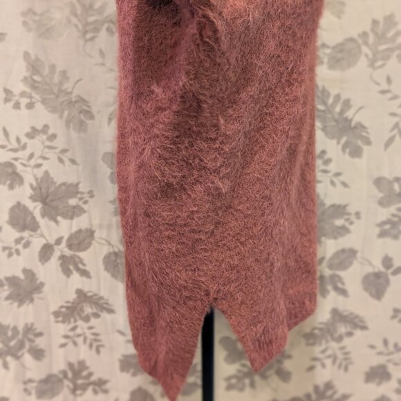 Ruby Moon Wine Red Cut Out Fuzzy Sweater Tunic, Size XS, Gently Used! EUC - Picture 5 of 7